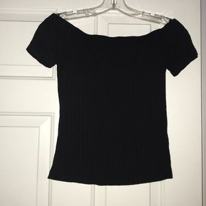 ribbed off the shoulder top